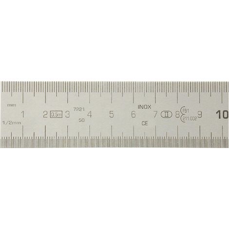 Réglet semi-rigide INOX chromé mat classe 2 - Lecture inversée de droite à gauche - 3000 mm