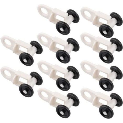 10pcs Crochet de Rideau Rail en Plastique Poulie pour Rideau Voilage 2 -30mm (1/4)