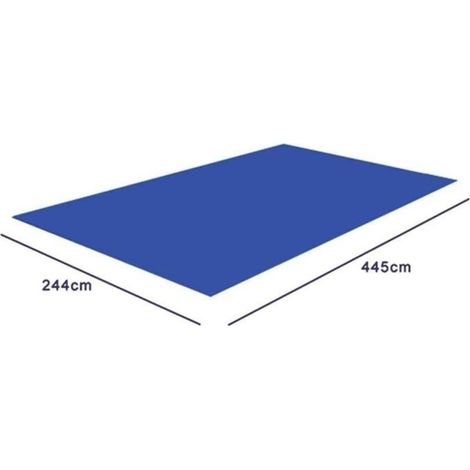 Bodenmatte für Außenpool, quadratisches Format, geeignet für rechteckige Pools, Maße 445 x 244 cm.