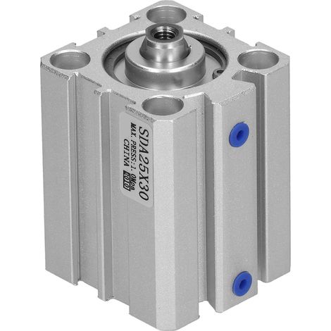 Vérin Pneumatique Double Effet Aluminium Fin SDA25x30, Diamètre 25mm - Accessoires Composants (1/5)