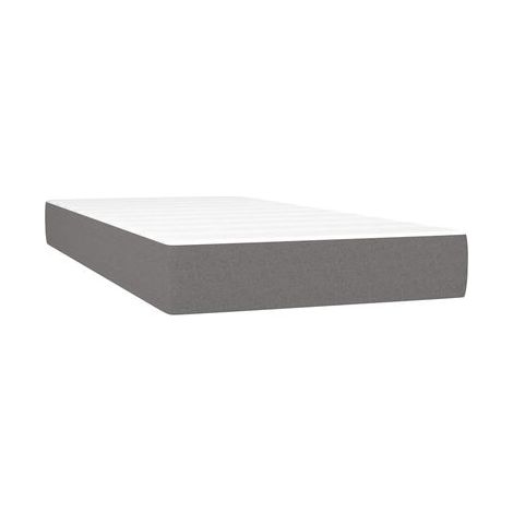 Sommier Snowco (matelas inclus), gris foncé, 80 × 200 cm, tissu, tissu doux et respirant, pour chambre, confort quotidien, assemblage rapide (1/5)