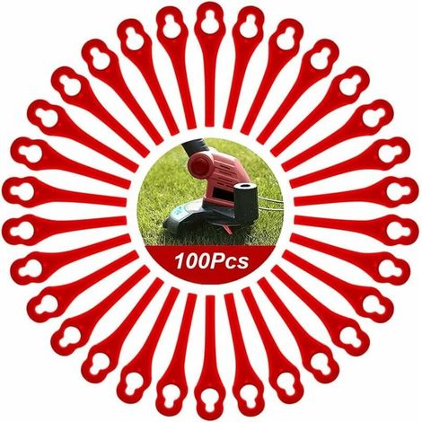 Pack of 100 replacement plastic blades for Florabest LIDL FRTA 20 A1, FAT 18B3, FRT18A MUMU trimmer