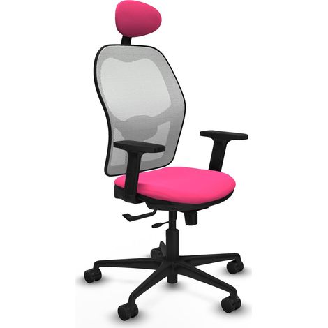 Sedia da ufficio piqueras y crespo Jorquera similpelle rosa rete bianca (1/2)