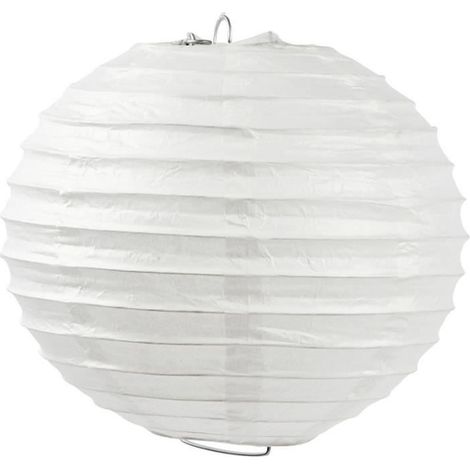 Lanterne en papier - Boule - 35 cm - Blanc - Jardin - Extérieur