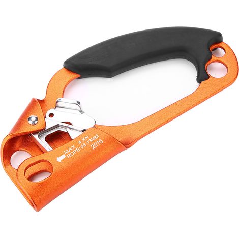 Pince de serrage pour corde d'escalade droite, compatible avec les cordes de 8 à 13 mm (Orange) (1/5)