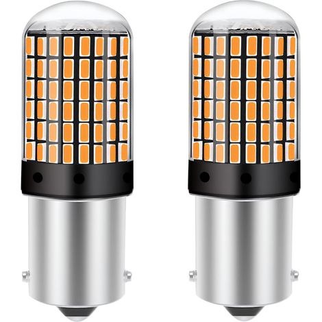 2PCS BAU15S PY21W LED Bulbs Amber Yellow 1156 581, 2800LM Super Bright Turn Signal Lights 12V-24V 144SMD 3014 LED Indicator Lamps Non Canbus, Waterproof for Front Rear Car Signals