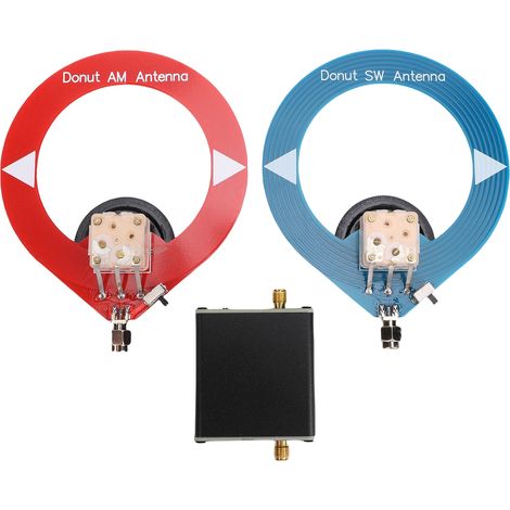 GARRYFIZH 2 antennes boucle beignets : bleue SW 4 à 24MHz, rouge AM MW 500 à 2000kHz, pour récepteur radio home cinéma système audio vidéo (1/5)