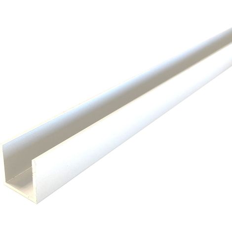 Profilé U aluminium, lg 1950mm (15 x 15 x 15 x 1,5 mm, Laqué Blanc) HOMEWELL
