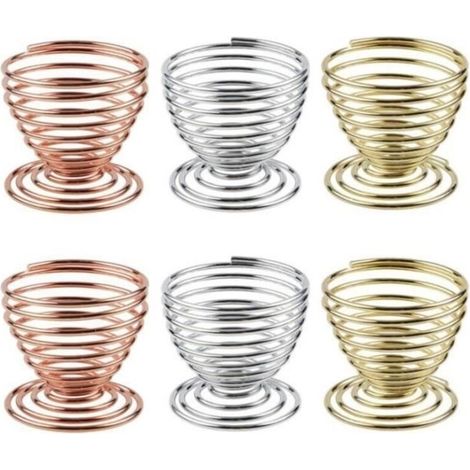 (rose) Egg Cup - Not specified - 6 metal egg cups - Rose gold - 5cm x 5cm - Cooking utensil (1/4)