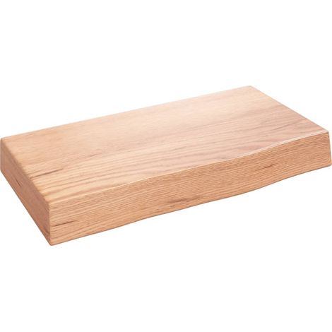 Étagère murale marron clair 40x20x6 bois chêne massif traité (1/5)