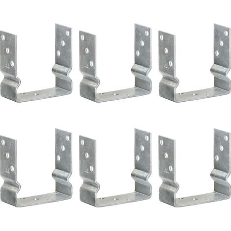 Fence Anchors 6 pcs Silver 14x6x15 cm Galvanised Steel vidaXL