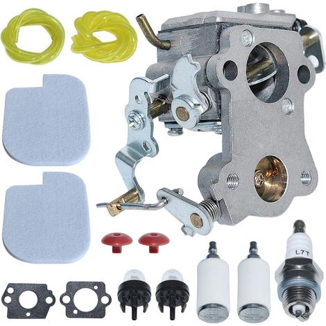 Kit carburateur pour Poulan pour tronçonneuse Pièce Pro PP4218A 18" 42CC Kit d'entretien, carburateur, bougie, filtre à air, conduite de carburant, clapet anti-retour, poire d'amorçage, joint de carbu (1/5)