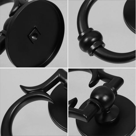 Heurtoir de Porte D’Entrée en Métal Mat Noir Accessoire de Portail Simple et Élégant Pièce Détachée (1/4)