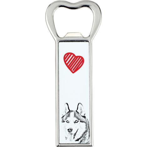 Husky Siberiano: un abridor de botellas con forma de perro, un abridor de nevera personalizado, un regalo único para hombre de Art-Dog. (1/5)