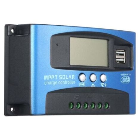 12 V/24 V MPPT-Solarpanel-Laderegler, intelligenter Batterieregler mit 5 V Dual-USB-Anschluss, LCD-Display, Überstromschutz, 30 A – 30 A