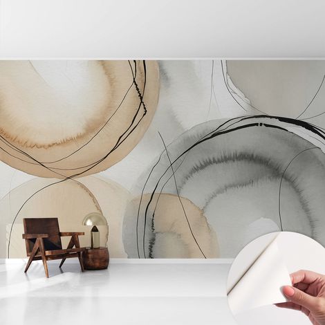 Papier peint autocollant avec imprimé pour décoration intérieure pour rénovation a motif Harmonie géométrique 416x254 cm (1/5)