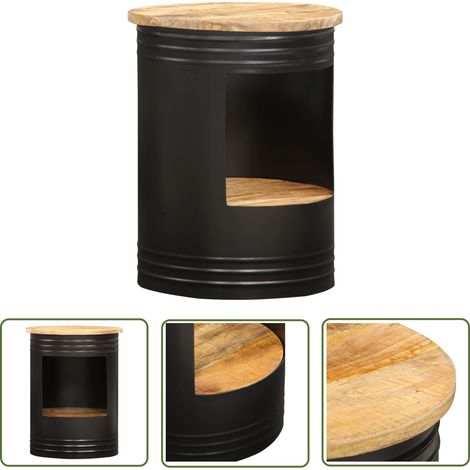 The Living Store Table basse 43x55 cm bois de manguier solide - Table Basse - Table D'appoint - Mobilier Intérieur - Salon - Chambre À Coucher (1/5)