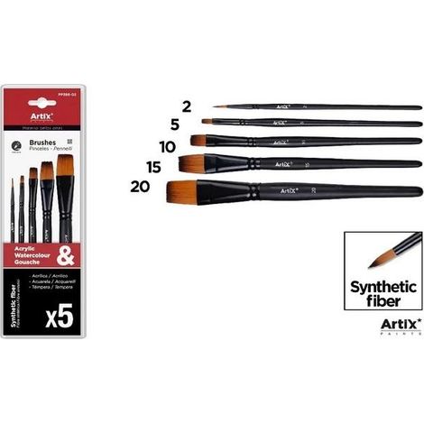 Set di 5 pennelli sintetici