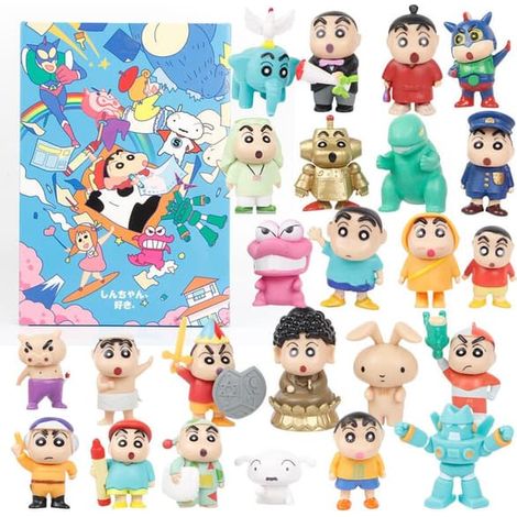 Adventskalender Dockleksak Jul 2025 24-dagars Nedräkningskalender Överraskningslåda Present Crayon Shin-chan