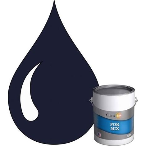 Peinture d'Accroche et Finition 2 en 1 - POK - POK MIX Bleu - Acrylique Satinée - RAL 5003 - 1L (1/4)