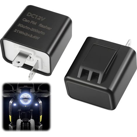 Centrale pour Clignotants Moto, Automatique Relais 12V 2 Broches, pour Clignotant Moto LED, Clignotant Moto Ampoule, Avec Engrenage Réglable, Boîtier Ignifuge (1/5)