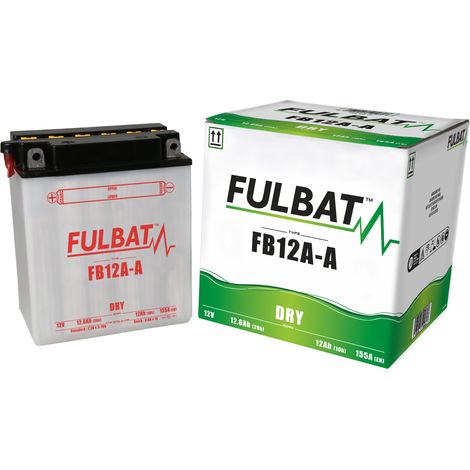 Batterie Fullbat FUL DRY - FB12A-A / YB12A-A (sèche, réparable, acide inclus)