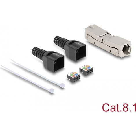 Delock Acoplador RJ45 LSA a LSA con protecciÃ³n contra tirones Cat.8.1 sin herramientas