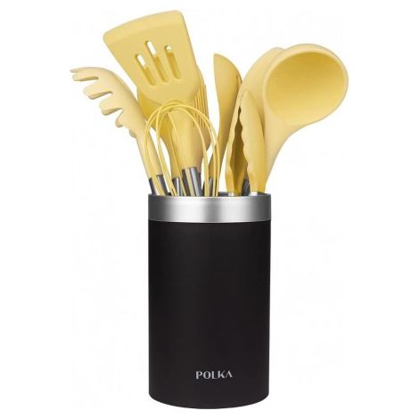 Cecotec Ustensiles De Cuisine En Silicone Polka Experience Vulcano Set de 9 pièces jaune (1/5)