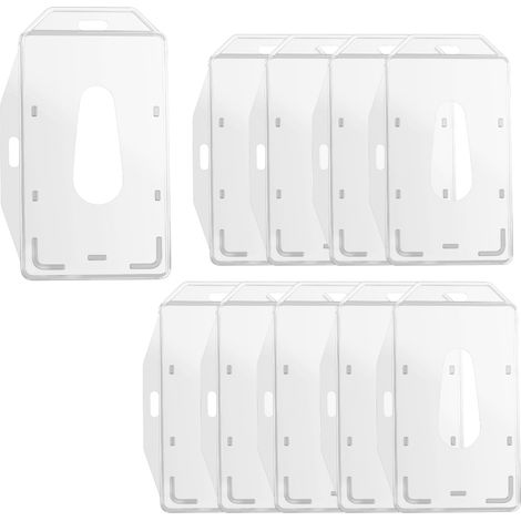 Porte Badge Porte Carte Plastique Rigide Transparent [Lot 10] pour carte de crédit/carte identité/carte fidélité/carte bus/carte cantine/badge bureau (1/4)