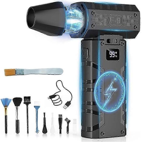 Ventilateur turbo portable, 130 000 tr/min, moteur sans balais à 100 vitesses, idéal pour le camping, le nettoyage de voiture et le dépoussiérage (QV)WHBYV (1/4)
