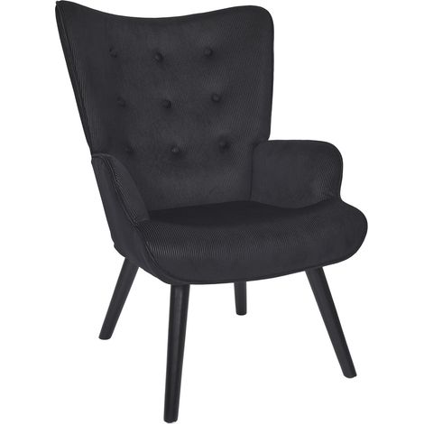 Fauteuil de salon noir 68x96x75 cm