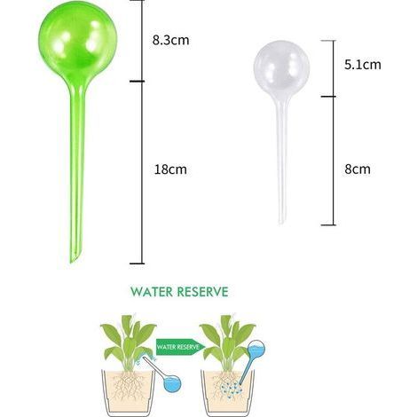 8 Pcs Globe d'arrosage, Automatique Boule d'irrigation pour Arrosage Plante Interieur Fleurs Jardin en Pot (2 Tailles, Vert et Transparents) (1/4)