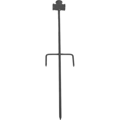 Piquet métallique en té avec filetage femelle 3/4 pouce 60 cm