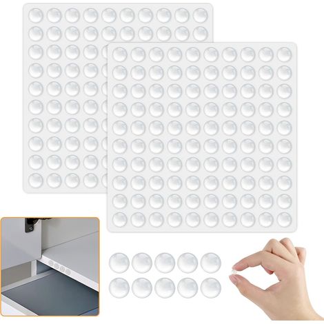 200 almohadillas de silicona, almohadillas de silicona transparentes, topes de goma para puertas, almohadillas autoadhesivas para puertas de armarios, cajones, sillas y tapas de inodoros. (1/5)