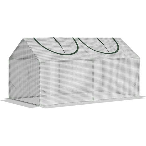 Invernadero de jardín de PE con ventana 120 x 60 x 60 cm blanco MODENUIT (1/5)