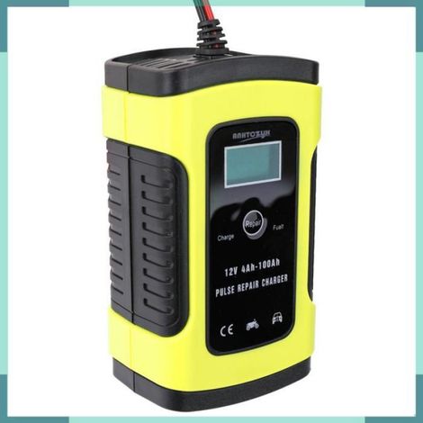 Dispositif de charge automatique de batterie Chargeur De Batterie De Voiture Entièrement moto chargeur Prise UE jaune (1/5)