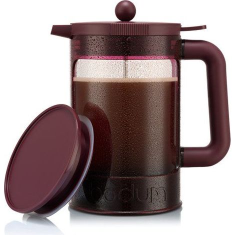 Cafètière - BODUM - Bean Set Hot & Cold Brew - 1,5 L - 12 tazze - Con coperchio - Rosso