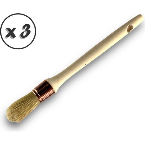 Pinceau de Pouce Brosse ronde Soie Blanche Diamètres variés - Quantité x 3 - Soie n° 4 - Ø 25 mm
