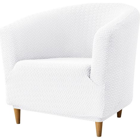 Housse de Fauteuil Cabriolet 1 Place Blanc, Chesterfield Jacquard Extensible (1/5)