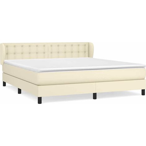 Maison Exclusive - Boxspringbett mit Matratze Creme 160x200 cm Ku (1/5)