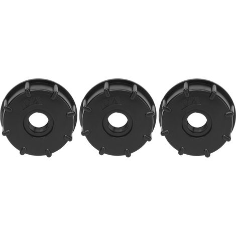 Lot de 3 raccords pour réservoir IBC, filetage grossier, adaptateur de vidange de tuyau, raccord en plastique, diamètre intérieur 60 mm, G1/2