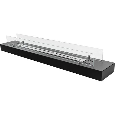 Cheminée éthanol au sol FLAME BOX 120 cm (1200 mm) avec vitre, cheminée au bioéthanol (1/5)