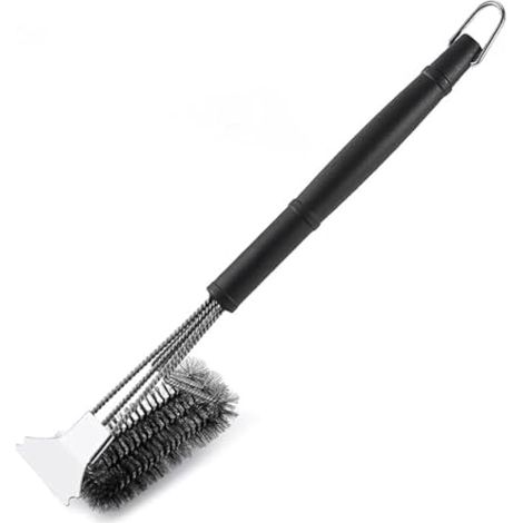 Brosse de nettoyage pour gril BBQ & grattoir, brosse pour gril, nettoyant pour grille de 18'', accessoires et outils de barbecue sûrs, brosse métallique pour gril à charbon, gril électrique, gril à ga