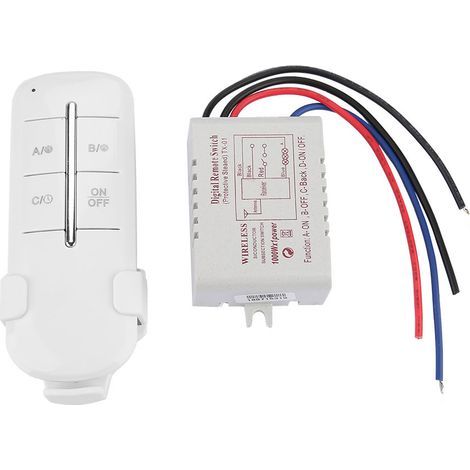 Drahtloser Ein-/Ausschalter für Lampen, AC180-240V, Funkfernbedienungsschalter (1 Kanal, 1000W) (1/5)