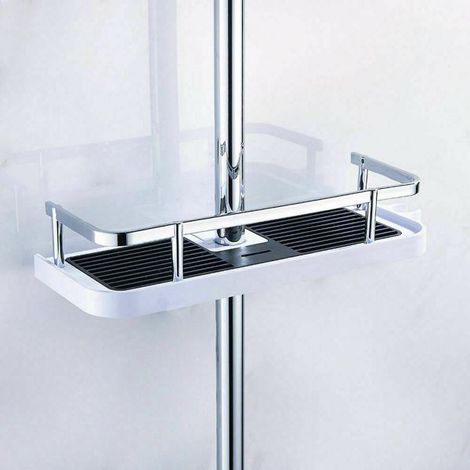 GROOFOO No Drilling Shower Shelf Bathroom Shower Caddy Rack Storage Organiser (1/5)