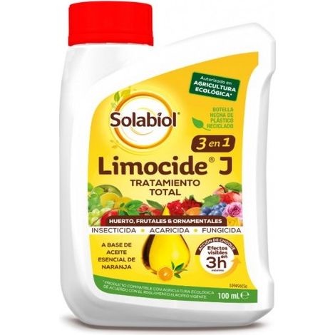 SOLABIOL Limocide J Tratamiento Total 3en1, Insecticida, Acaracida y Fungicida, 100 ml (1/4)