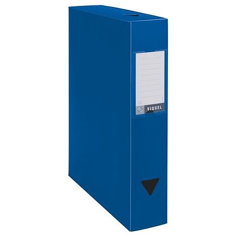 Boîte de classement plastique Viquel Essentiel dos 6 cm - bleue - Lot de 8 (1/2)