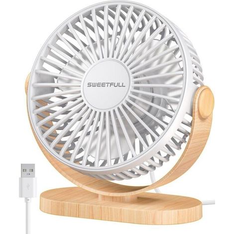 Ventilateur de bureau USB silencieux, ventilateur de table portable à 3 vitesses, double mini ventilateur réglable à 360° pour la maison, le bureau, l'école et l'extérieur (noir) (1/4)