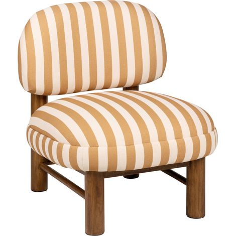 Fauteuil en tissu et bois - Jaune - Nubo (1/5)