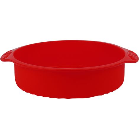 Moule à gâteau rond en silicone 3D de 29 cm (rouge) (1/5)